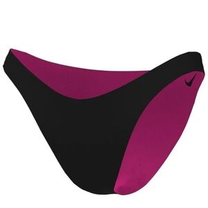 Nike Swim Color Block Reversible Sling Bikini Bottom Pink Black Size Med